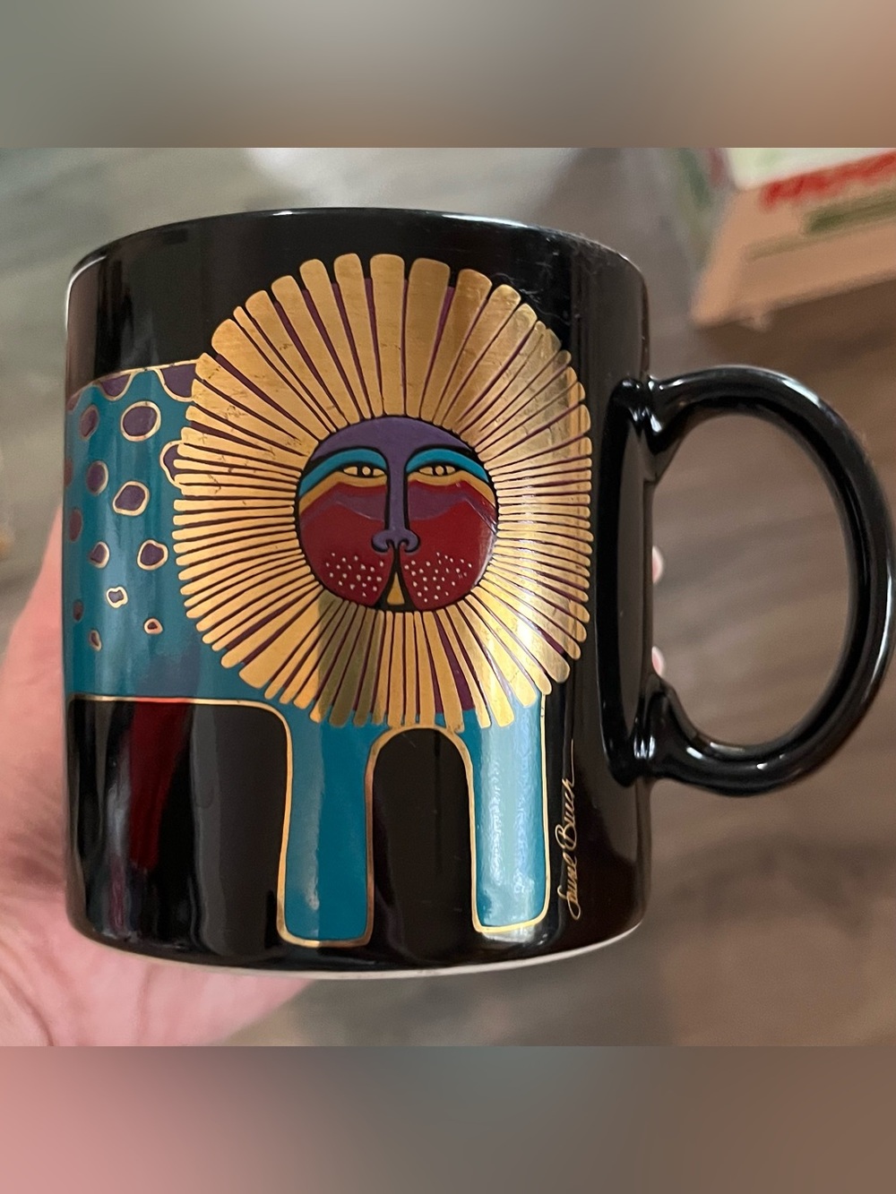 Rare Laurel Burch Japan Spotted Sun Lion Mug - Picture 4 of 6